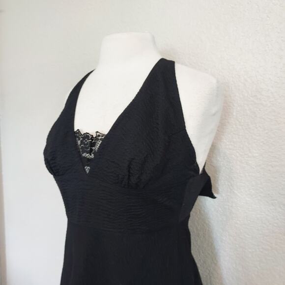 J. Crew Black Textured Halter Midi Dress Size 6 - Picture 5 of 11